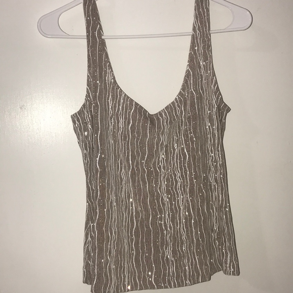 Tan glitter tank